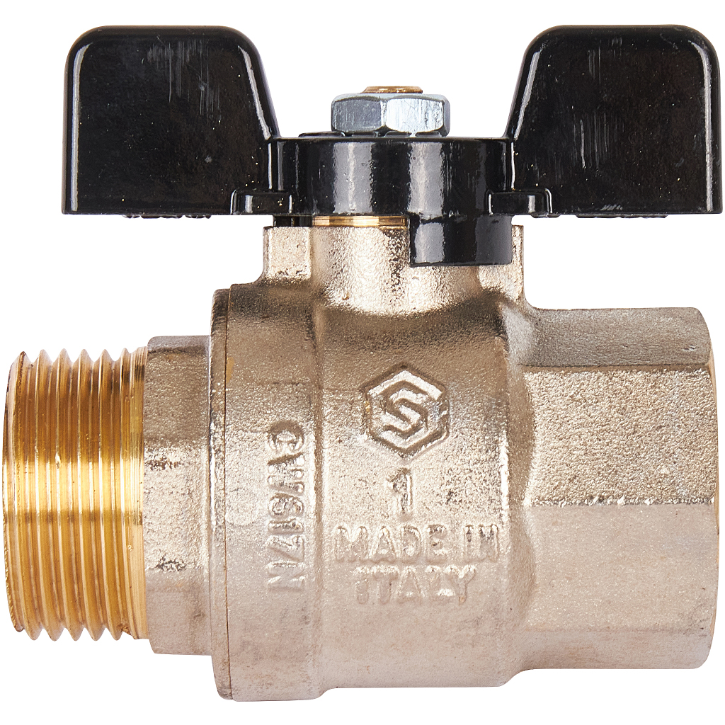 Кран шаровой STOUT полнопроходной, ВР/НР, ручка бабочка 1, SVB-0004-000025