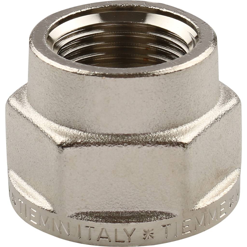 Муфта TIEMME ВВ никелированная 3/4х1/2 для стальных труб резьбовой, 1500193