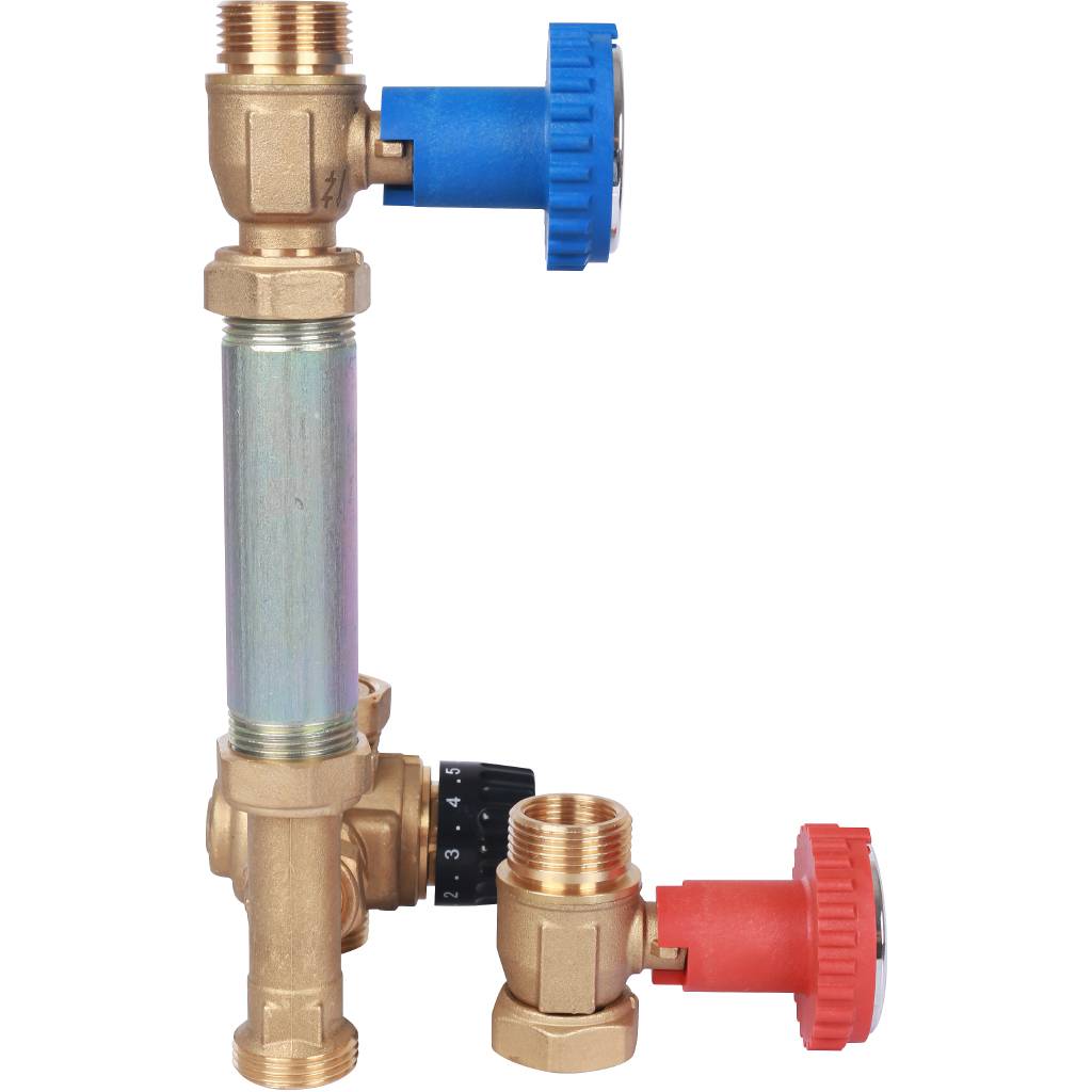 Насосная группа STOUT SDG-0002 с термостатическим смесительным клапаном 3/4 без насоса, SDG-0002-002001