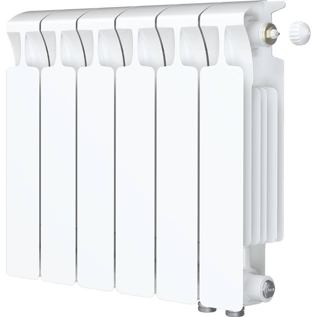 Радиатор биметаллический RIFAR MONOLIT VENTIL 350 MVR 6 секций нижнее правое подключение (белый RAL 9016), 3RM35.VR-6