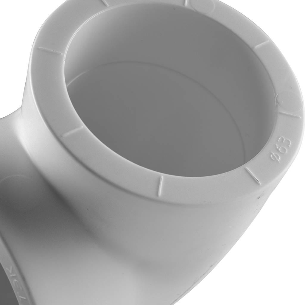 Угольник Политэк d=63 90* для полипропиленовых труб под сварку (цвет белый)