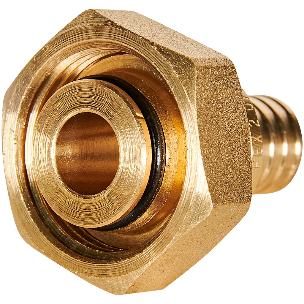 Переходник с накидной гайкой (евроконус) ROMMER 16xG 3/4 для труб из сшитого полиэтилена аксиальный