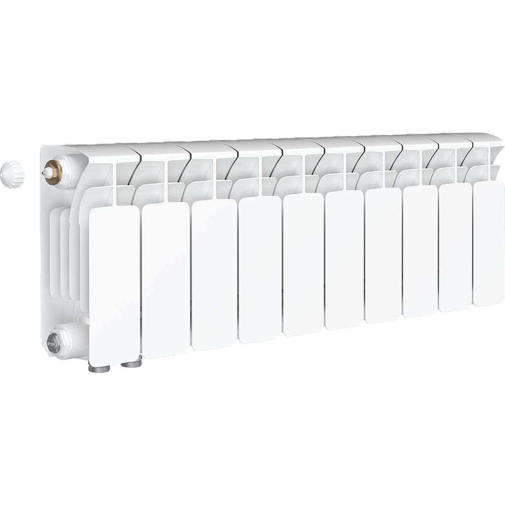 Радиатор биметаллический RIFAR BASE VENTIL 200 BVL 10 секций нижнее левое подключение (белый RAL 9016), 1RB20.VL-10