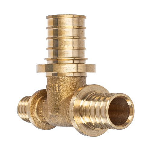 Тройник переходной аксиальный, латунь,20х25х16, желтый, RTP