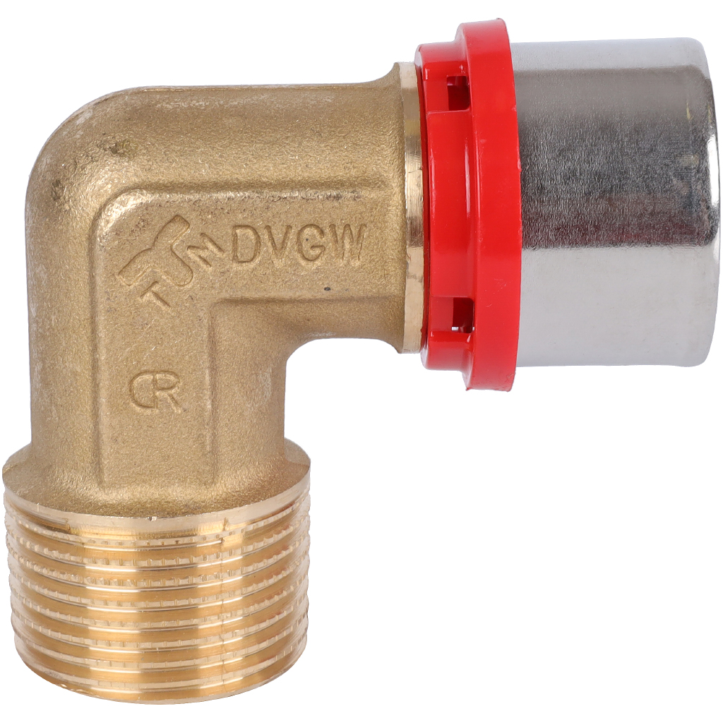 Угольник TIEMME с наружной резьбой 32x1 для металлопластиковых труб прессовой, 1650074