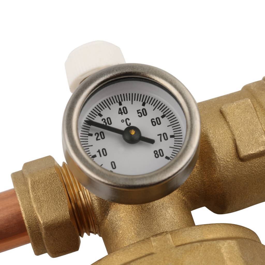 Насосно-смесительный узел STOUT с термостатическим клапаном и байпасом, без насоса, *SDG-0020-002000