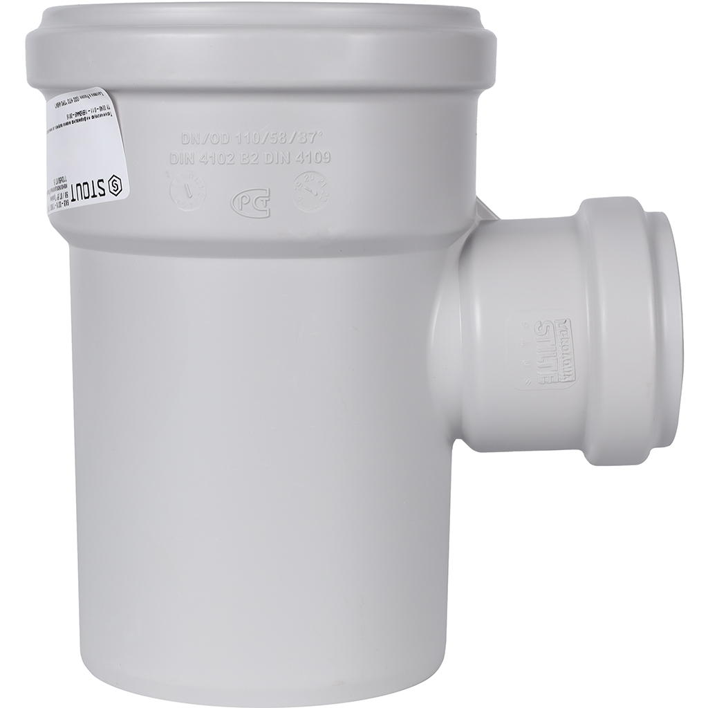 Тройник канализационный бесшумный STOUT D110x58/ 87,5°, SKB-0016-115887