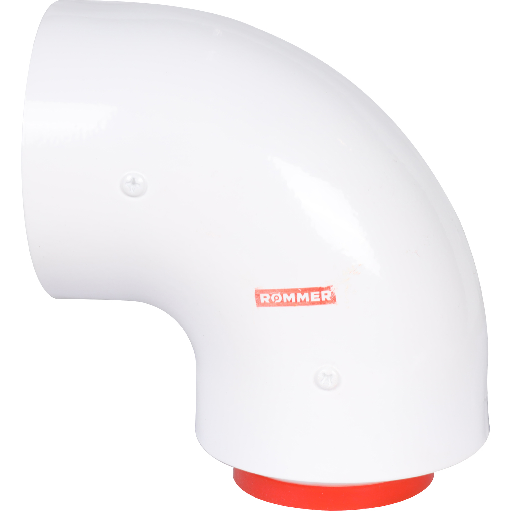 Начальный участок традиц. 90° коакс. ROMMER D60(м-м)/100(п-п) (Bosch, Buderus, Navien S/C/E, Baxi ECO Nova/Classic, Лемакс)в комплекте фланец, RCA-6010-240190