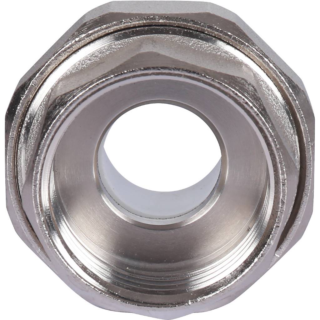 Муфта разъемная с внутренней резьбой Политэк 20х1 для полипропиленовых труб под сварку (цвет белый)