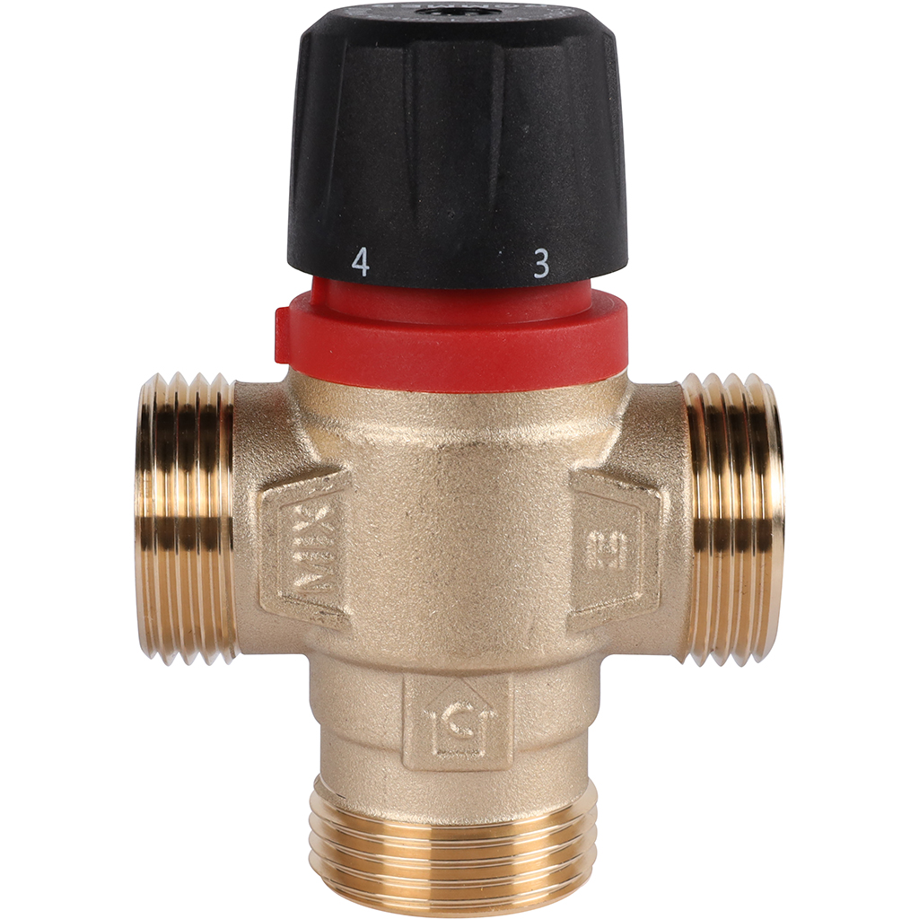 Термостатический смесительный клапан для систем отопления и ГВС ROMMER 1 НР 35-60°С KV 1,6 (боковое смешивание), RVM-0132-166025