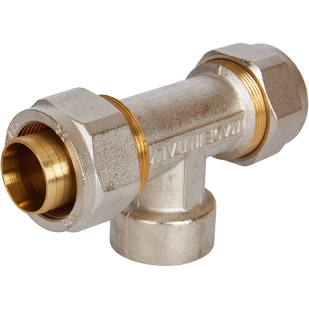 Тройник-переходник STOUT с внутренней резьбой 1 x32 для металлопластиковых труб винтовой, SFS-0012-000132