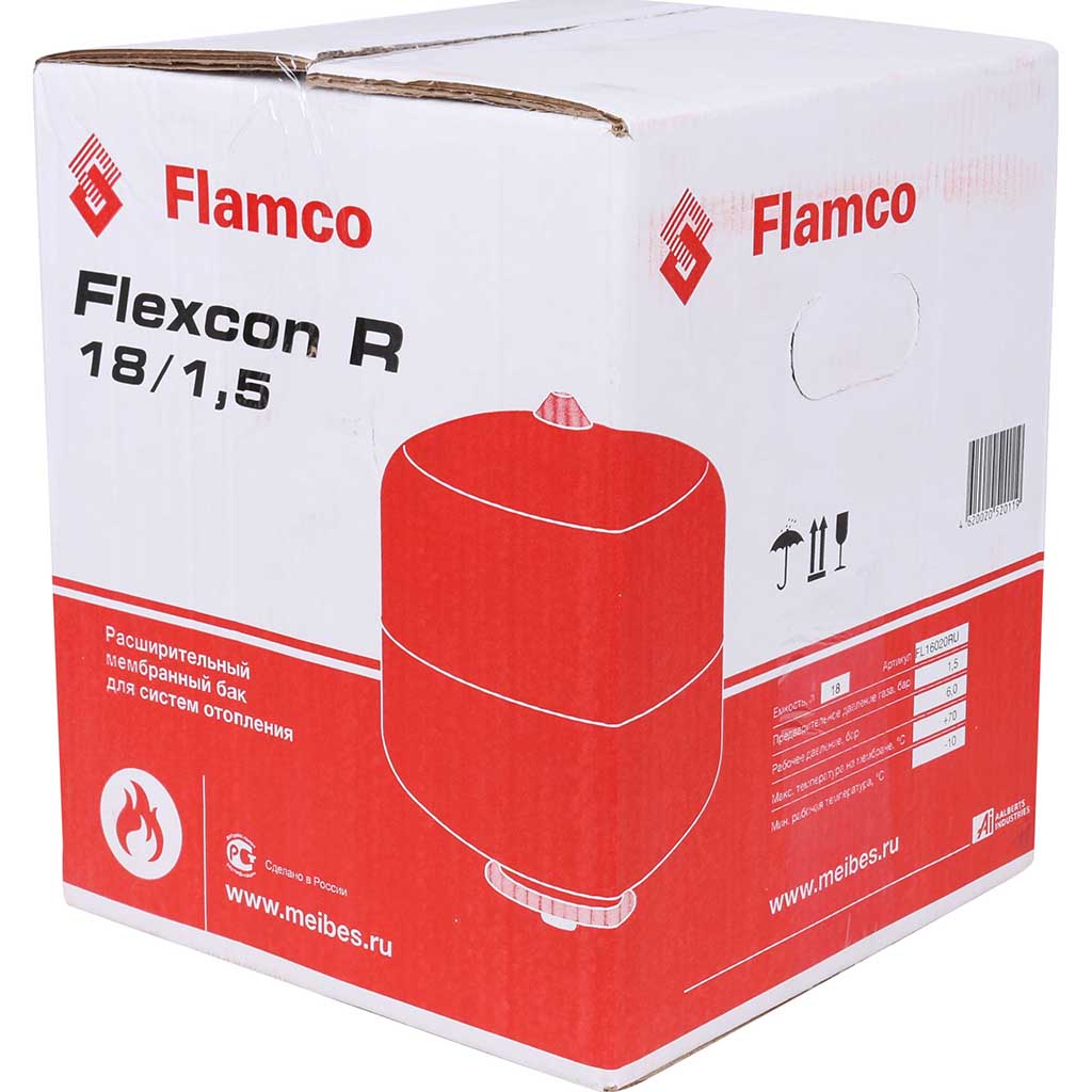 Расширительный бак Flamco Flexcon R (теплоснабжение/холодоснабжение) Flexcon R 18л/1,5 - 6bar