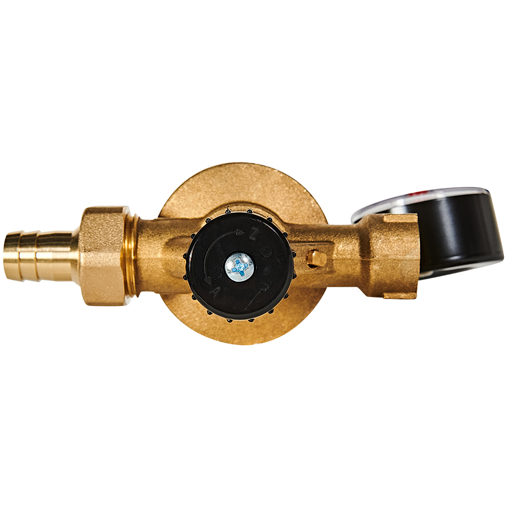 Автоматический подпиточный клапан ROMMER RVS-0050 с манометром 1/2 ВН/НР, крышка-пластик