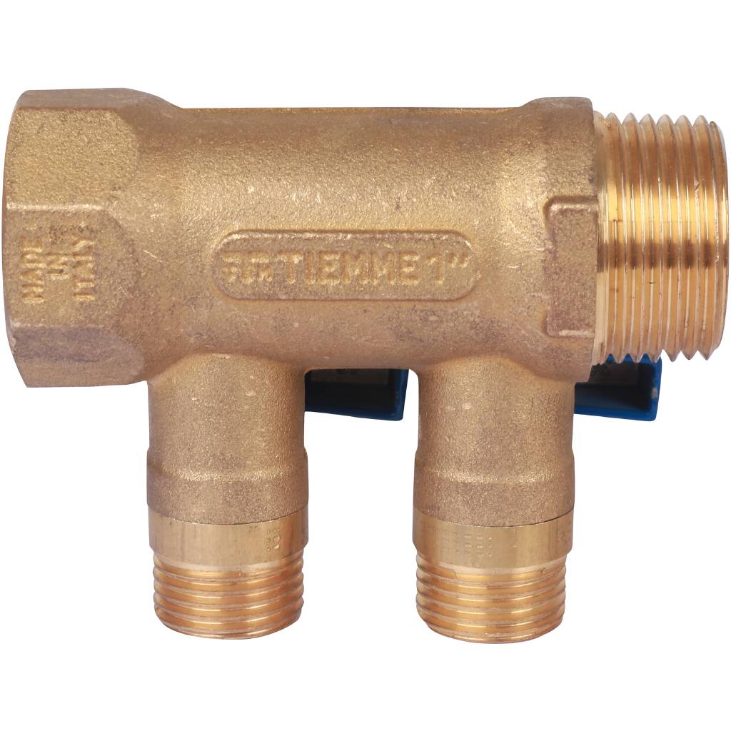 Коллектор распределительный с шаровыми кранами на 2 выхода TIEMME 1х1/2