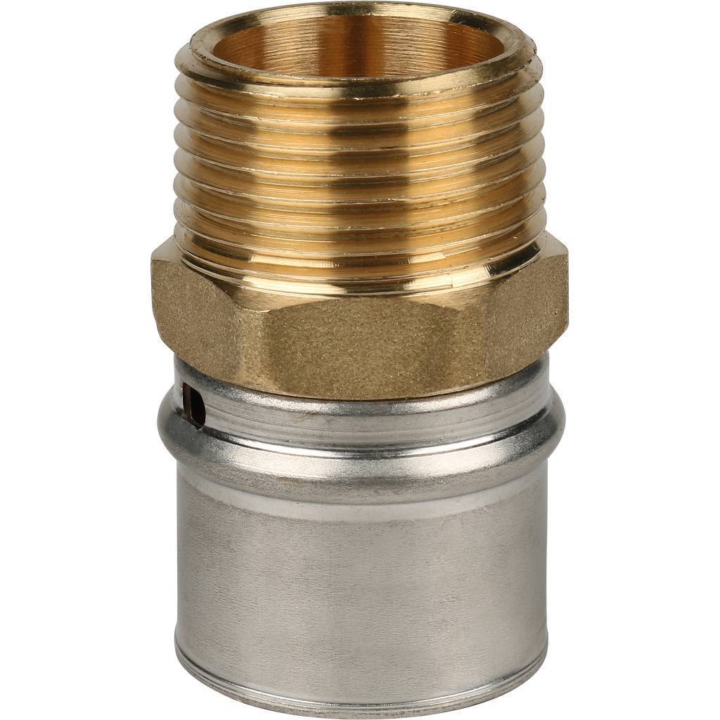 Переходник STOUT с наружной резьбой 1 х32 для металлопластиковых труб прессовой, SFP-0001-000132