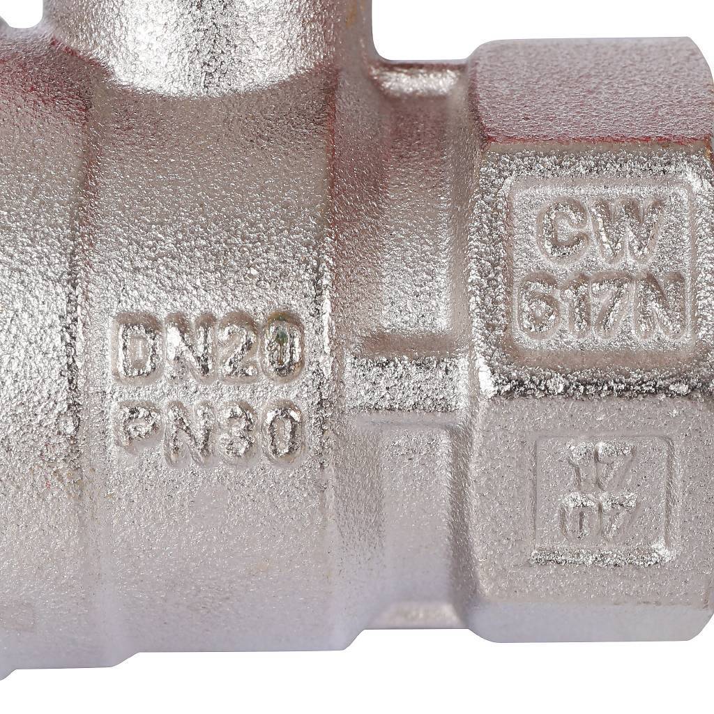 Кран шаровой стандартнопроходной STOUT ВР/НР, ручка бабочка 3/4 (красная ручка), SVB-1014-000020