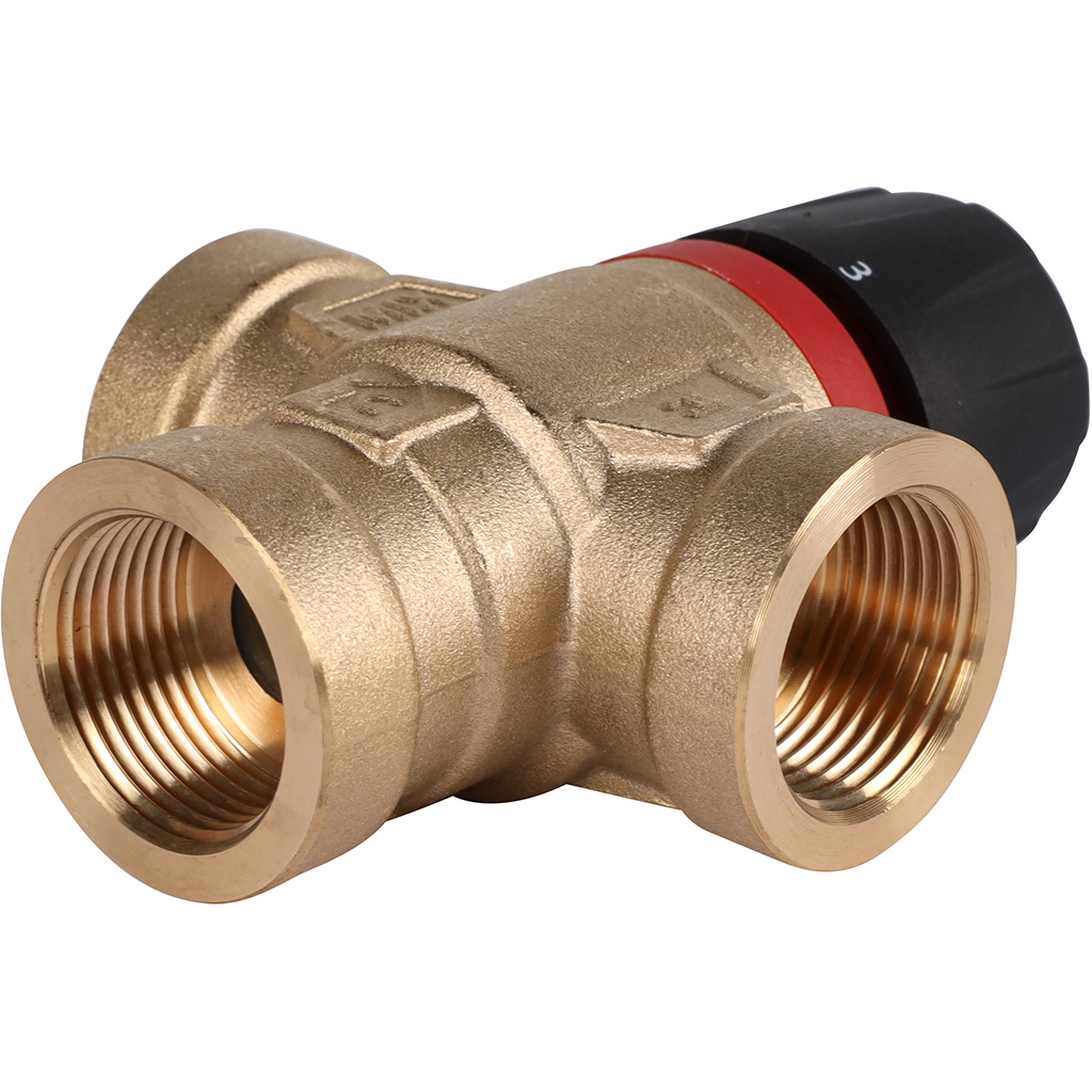 Термостатический смесительный клапан для систем отопления и ГВС ROMMER 3/4 ВР 20-43°С KV 1,6 (боковое смешивание), RVM-0111-164320