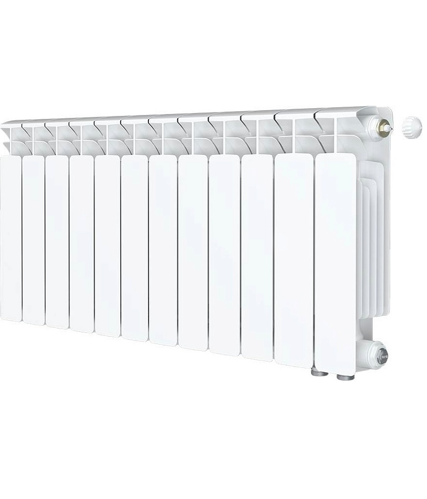 Радиатор биметаллический RIFAR BASE VENTIL 350 BVL 12 секций нижнее левое подключение (белый RAL 9016), 1RB35.VL-12