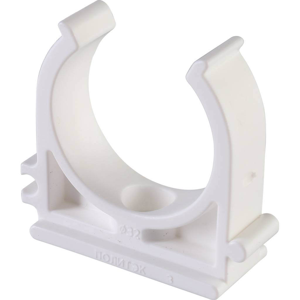 Крепление Политэк d=32 для полипропиленовых труб под сварку (цвет белый), 9000000032