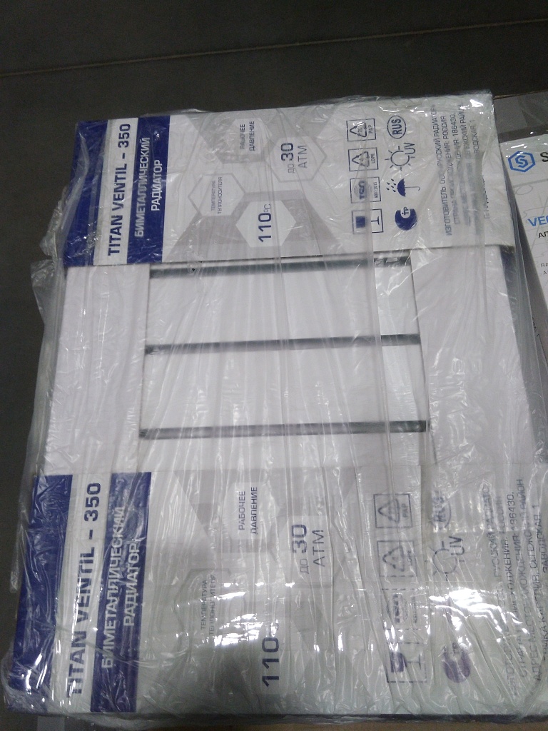 Уцененный товар (Нарушена упаковка): Радиатор биметаллический STOUT TITAN VENTIL 350 6 секций нижнее правое подключение, SRB-3320-035006