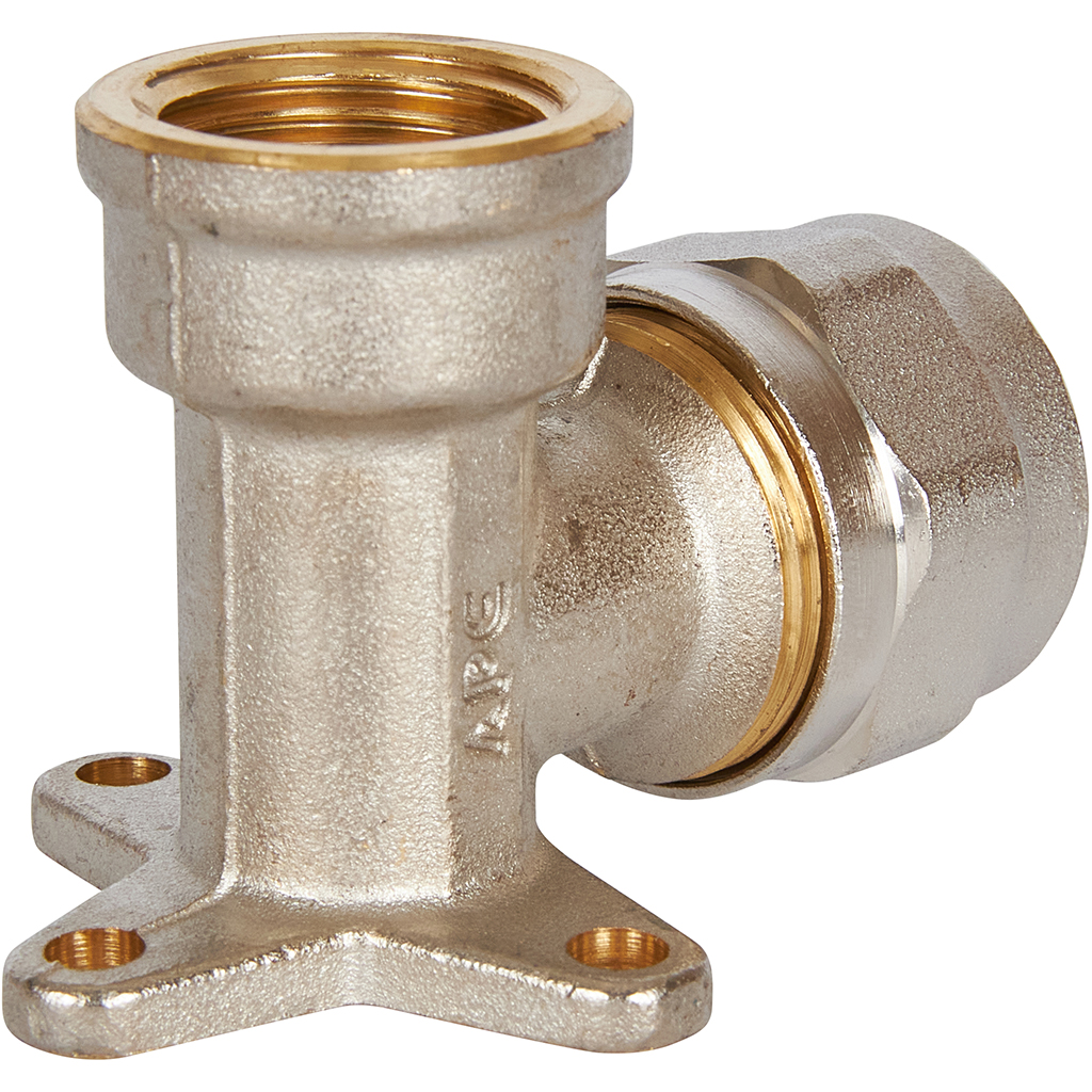 Угольник STOUT настенный с креплением 1/2 х20 для металлопластиковых труб винтовой, SFS-0008-001220