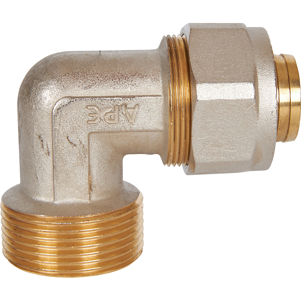 Угольник-переходник STOUT с наружной резьбой 1 1/4 x32 для металлопластиковых труб винтовой, SFS-0006-011432