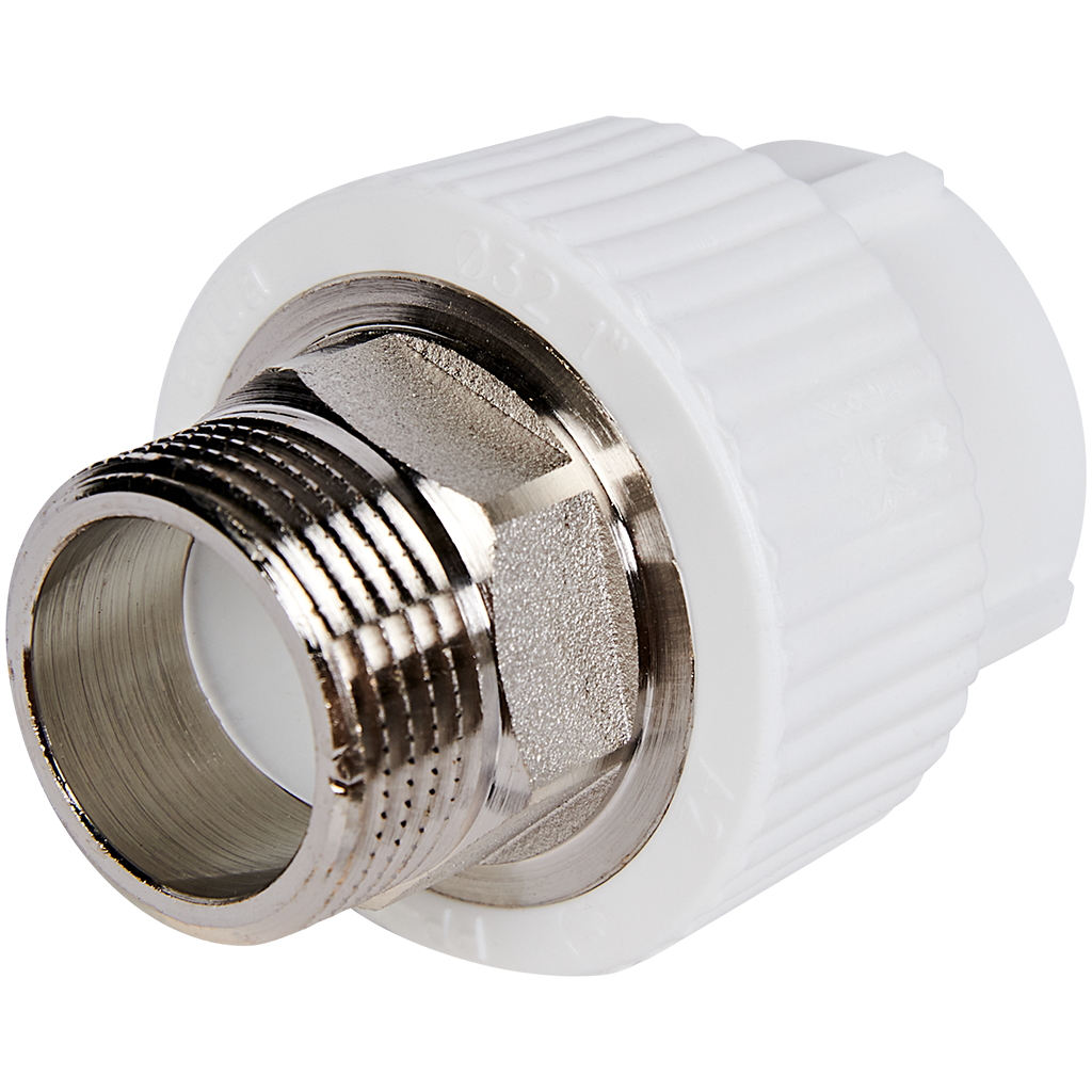 Муфта комбинированная Pro Aqua d= 32-1 PP-R под ключ НР Белая