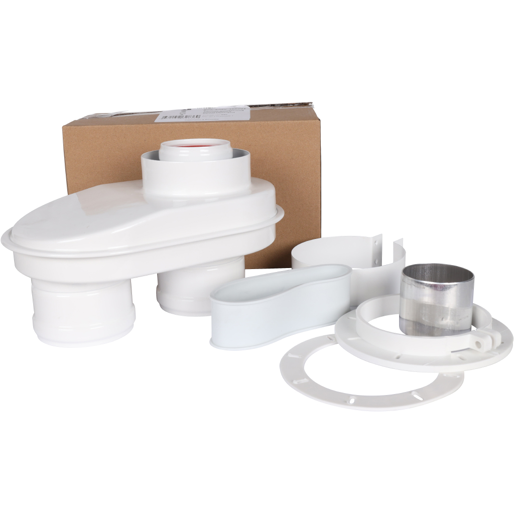 Адаптер моноблочный универсальный традиционный ROMMER переход на двухтрубную систему D80/80 (Литой) (кроме Immergas и Navien Deluxe 75/100), RCA-8080-250002