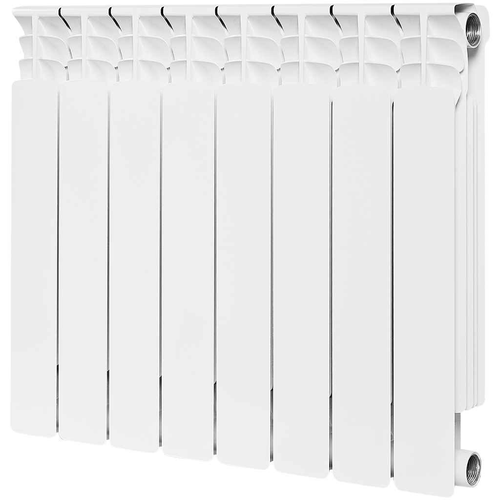 Радиатор биметаллический STOUT Space 500 8 секций боковое подключение RAL9016, SRB-0310-050008