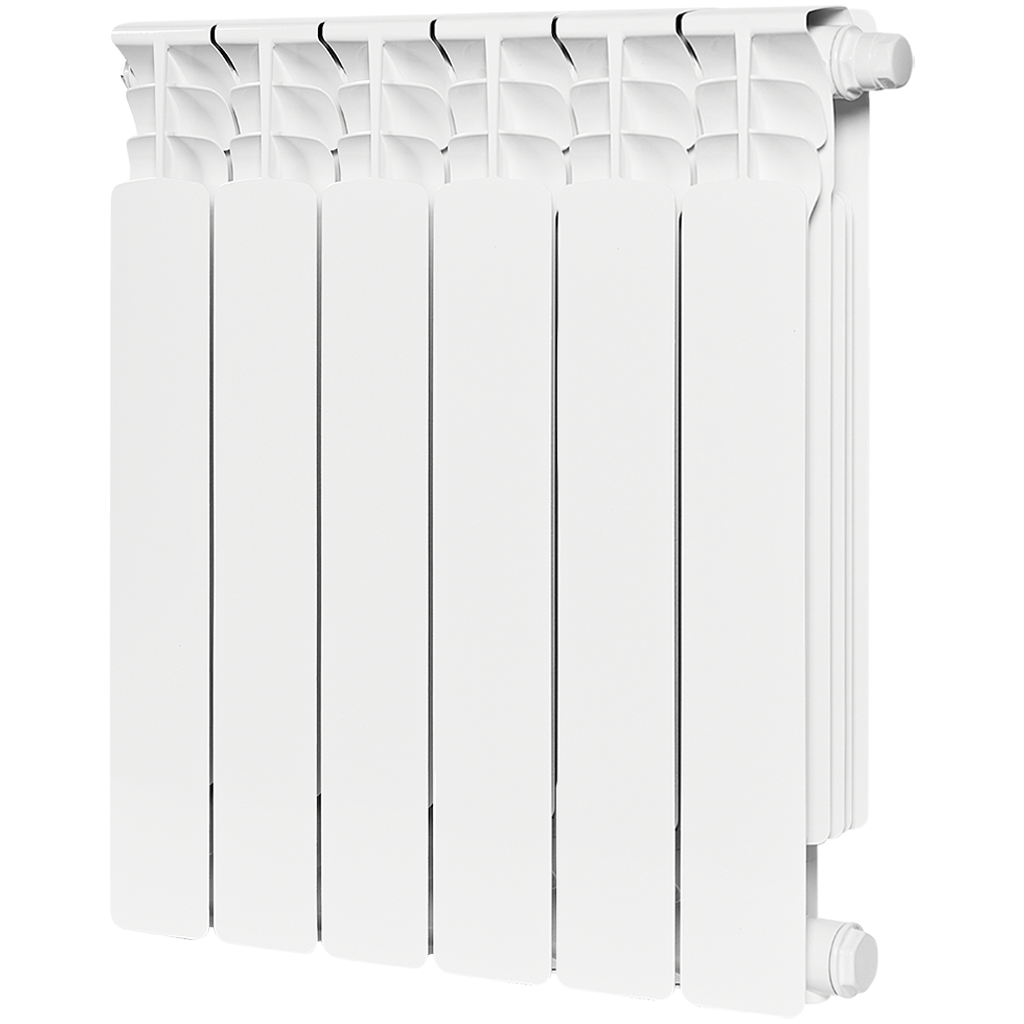 Радиатор биметаллический STOUT Space 500 6 секций нижнее правое подключение RAL9016, SRB-0320-050006