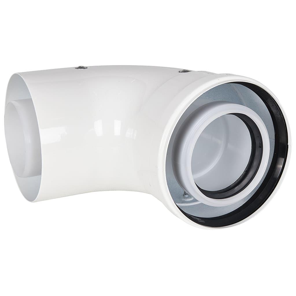 Отвод 90° конденсационный коаксиальный ROMMER D60(п-м)/100(п-м), RCA-8610-010090