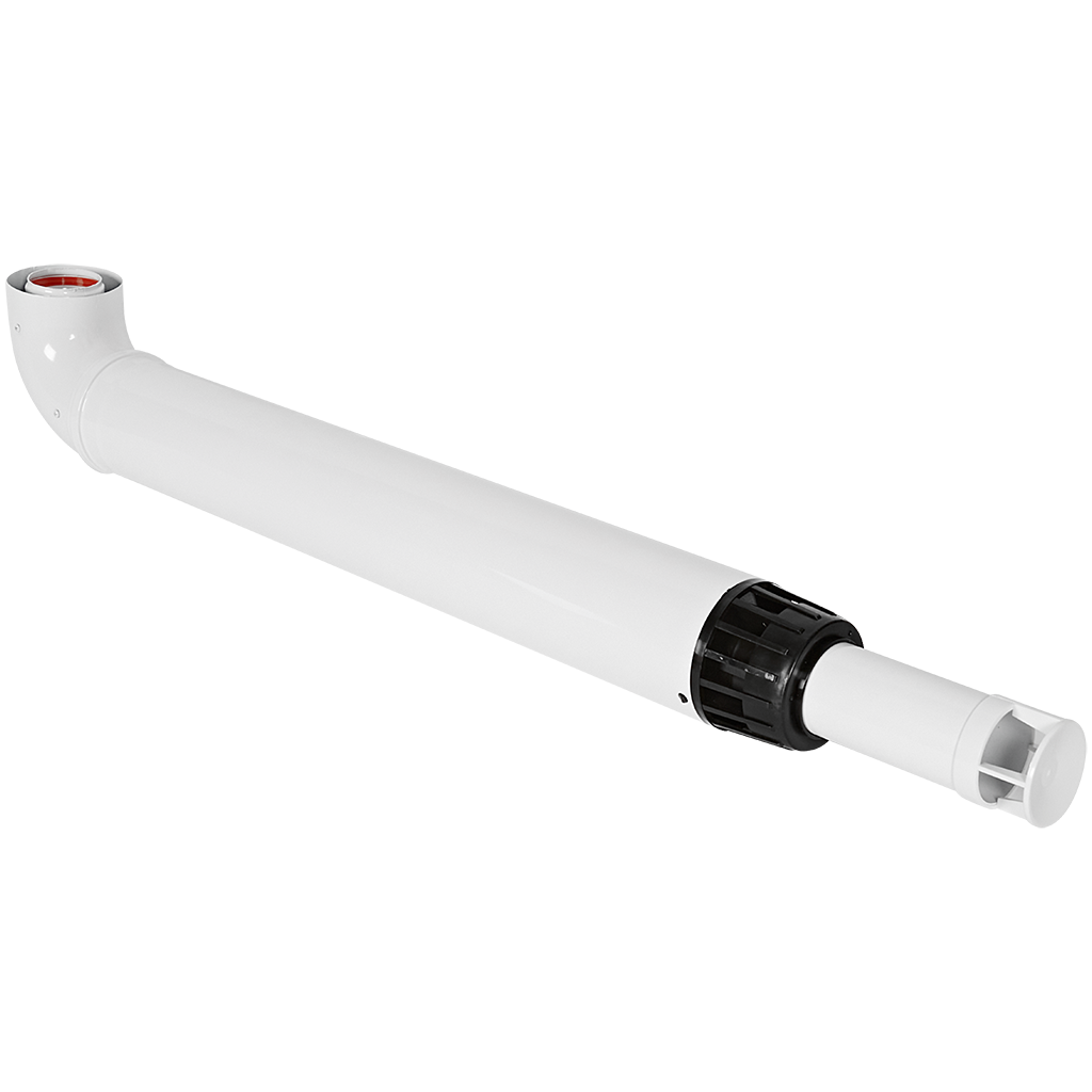 Комплект традиционного дымохода ROMMER АНТИЛЕД D60/100, L1000 (Bosch,Buderus,Navien S/C/E,Baxi ECO Nova (кроме 31F и 1.31F)/Classic,Fondital)в комп. фланец