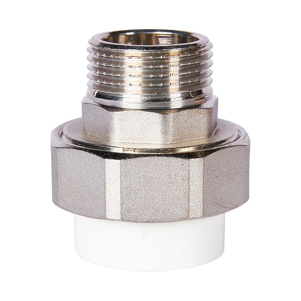 Муфта комбинированная Pro Aqua d=32-1 PP-R разъемная (американка) УСИЛЕННАЯ НР Белая
