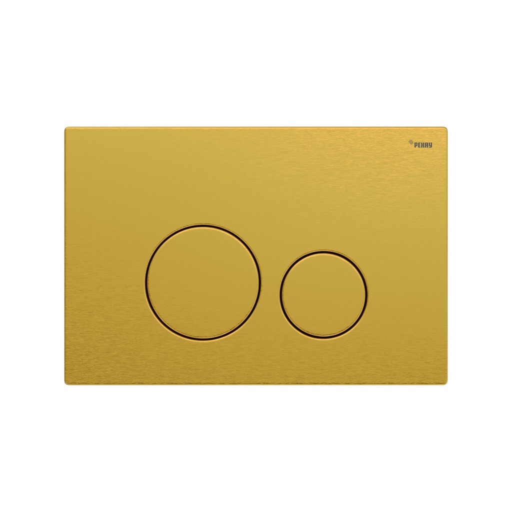 Панель смыва РЕХАУ NOVA ORB STEEL с круглыми клавишами с покрытием против отпечатков пальцев, нержавеющая сталь, брашированное титановое золото, матовый, 19102661001