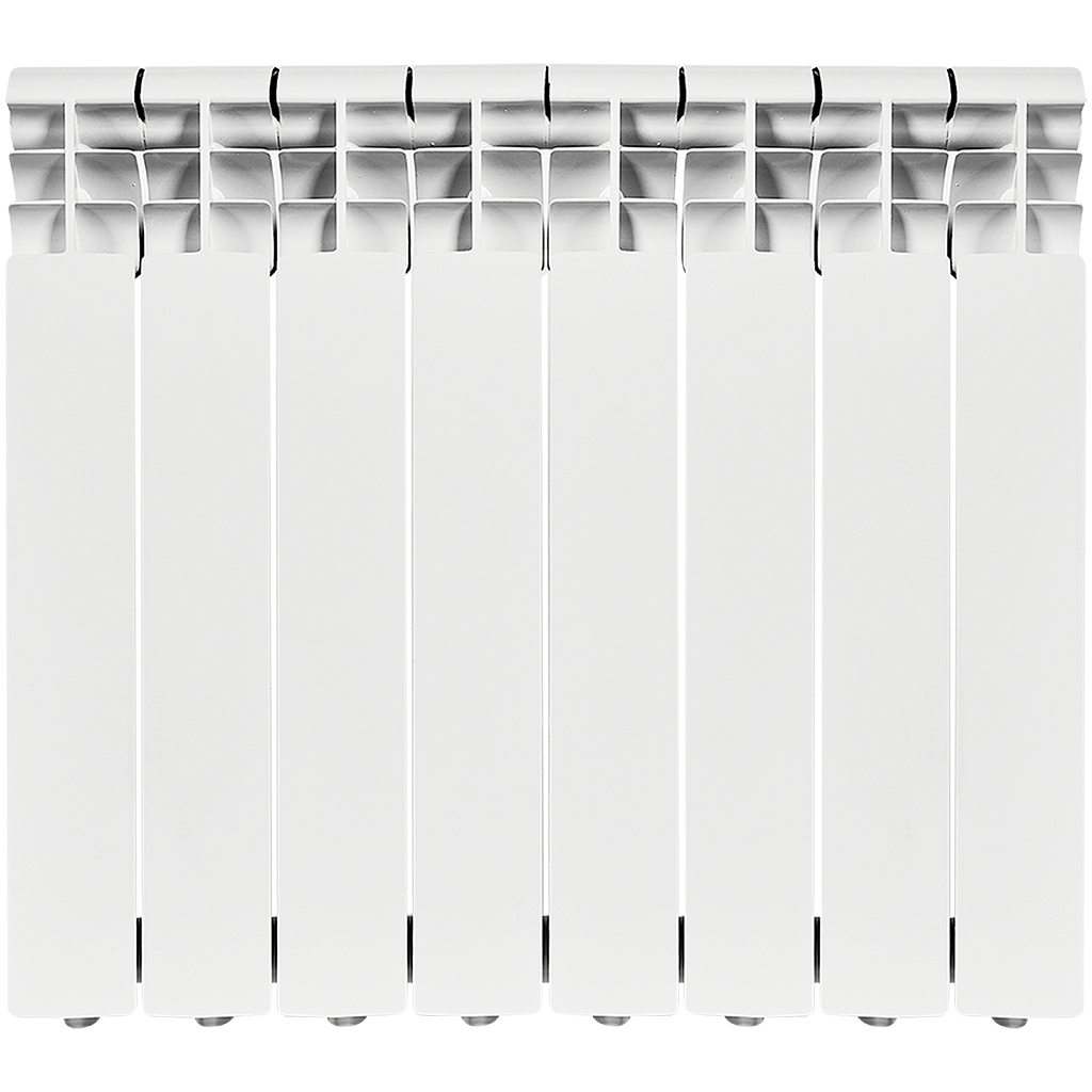 Радиатор биметаллический ROMMER Profi BM 500 8 секции боковое подключение (BI500-80-80-150) (RAL9016)