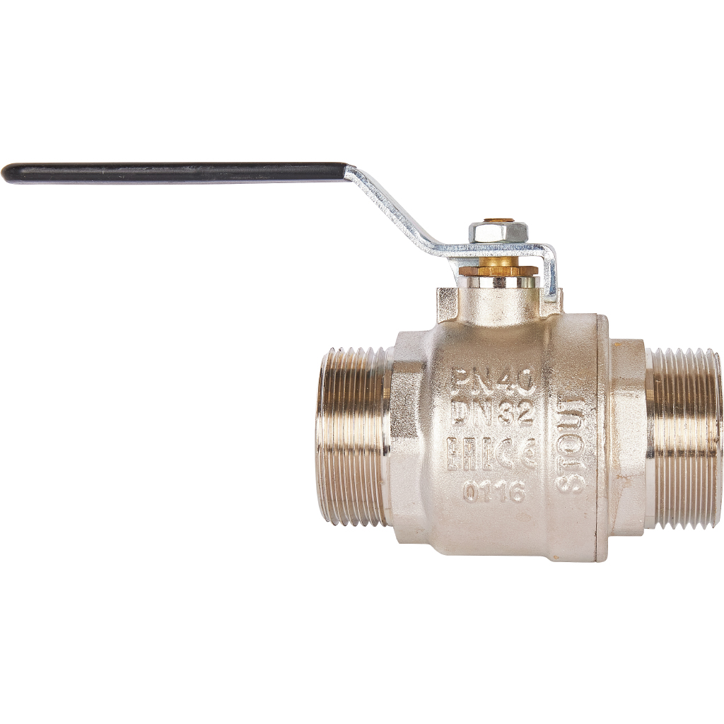 Кран шаровой STOUT полнопроходной, НР/НР, ручка рычаг 1 1/4, SVB-0005-000032