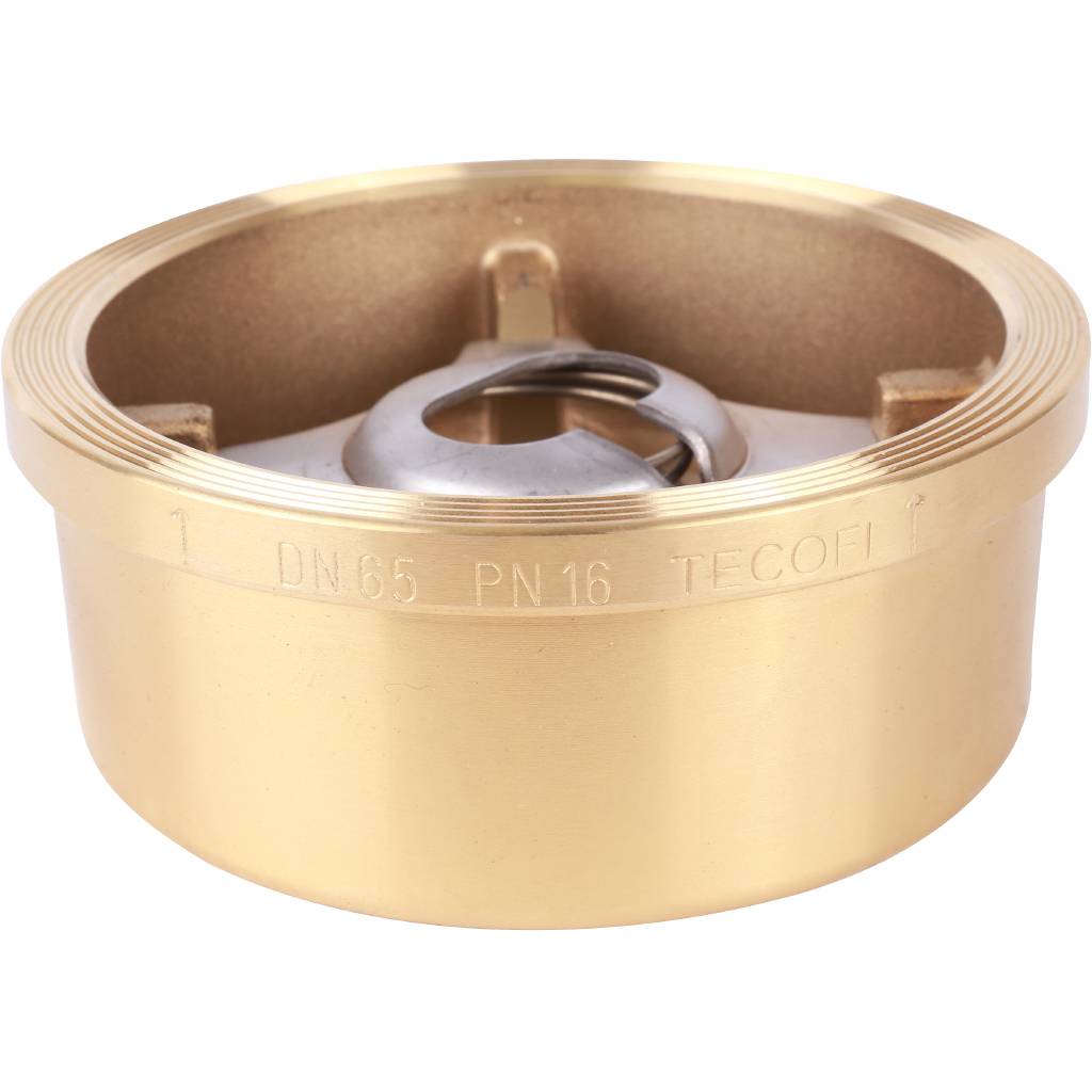 Клапан обратный осевой Tecofi Ду65 Ру16 межфланцевый из латуни, CA7441-0065