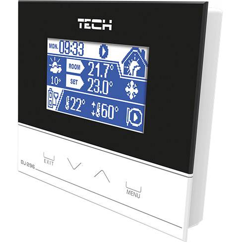 Кoмнатный регулятор TECH RS (стекло 3мм), ST-296