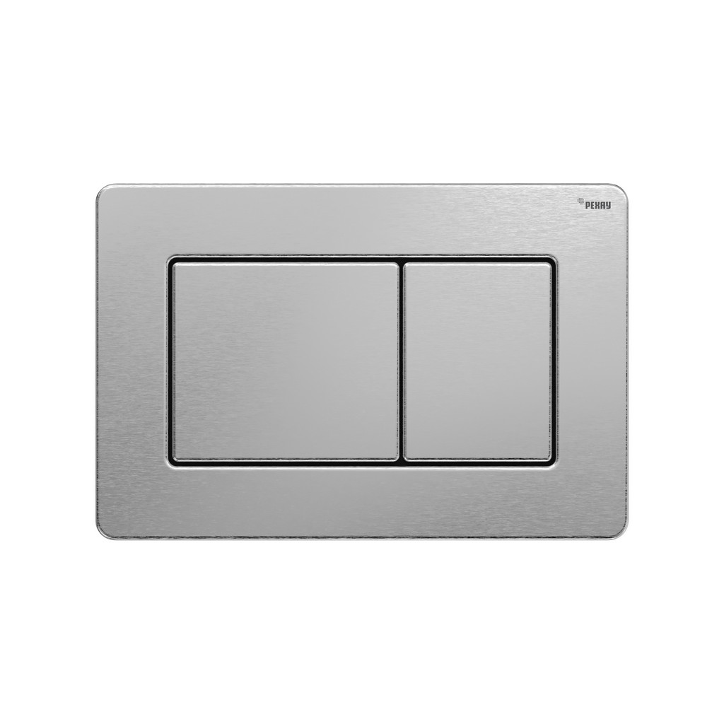 Панель смыва РЕХАУ NOVA QUAD STEEL с прямоугольными клавишами с покрытием против отпечатков пальцев, нержавеющая сталь, цвет брашированная нержавеющая сталь, матовый, 19102701001