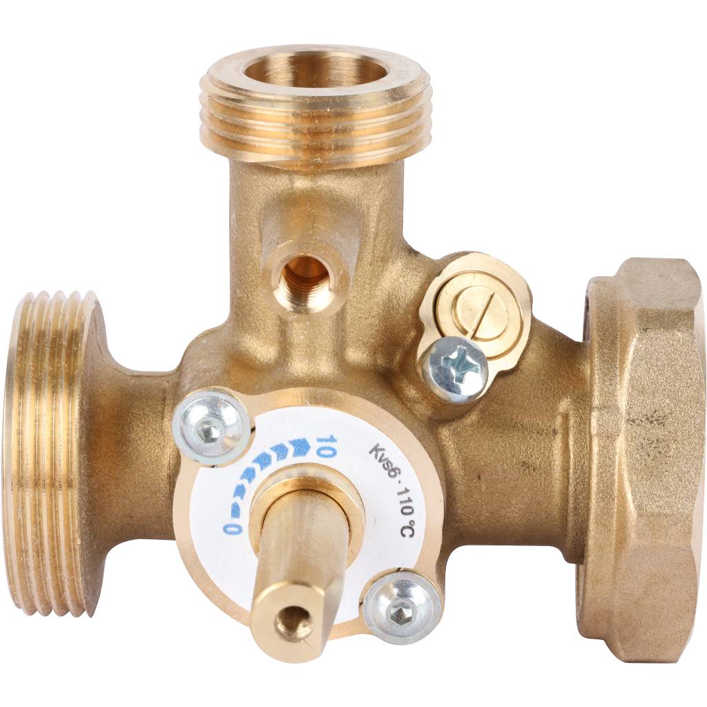 Трехходовой смесительный клапан с байпасом, соединение для насоса и коллектора BARBERI G1 1/2M. KV 6, 41D040000C