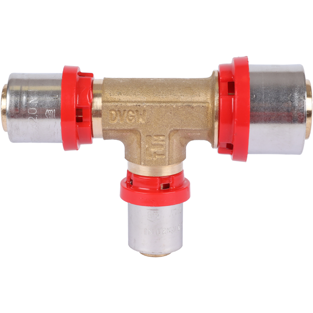 Тройник TIEMME редукционный 26x16x20 для металлопластиковых труб прессовой, 1650078