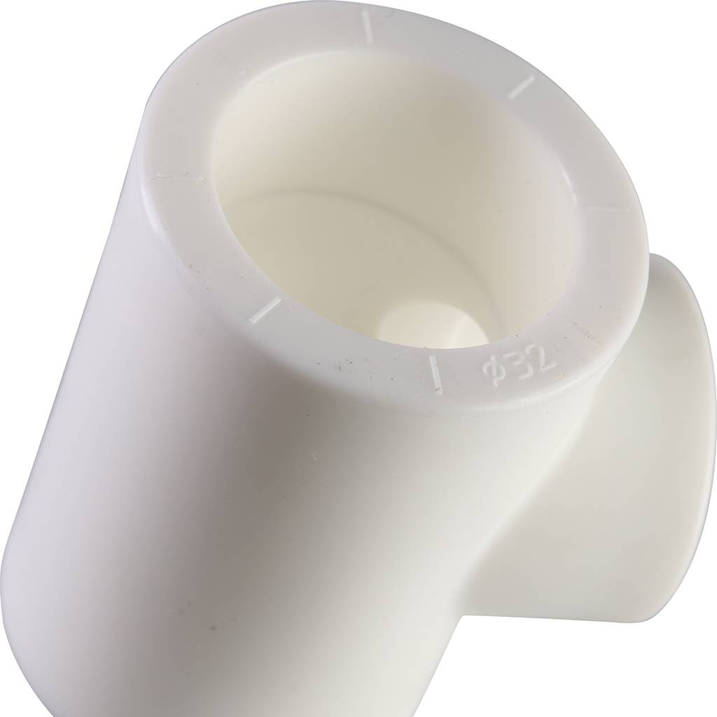 Тройник переходной Политэк 32х25х32 для полипропиленовых труб под сварку (цвет белый)