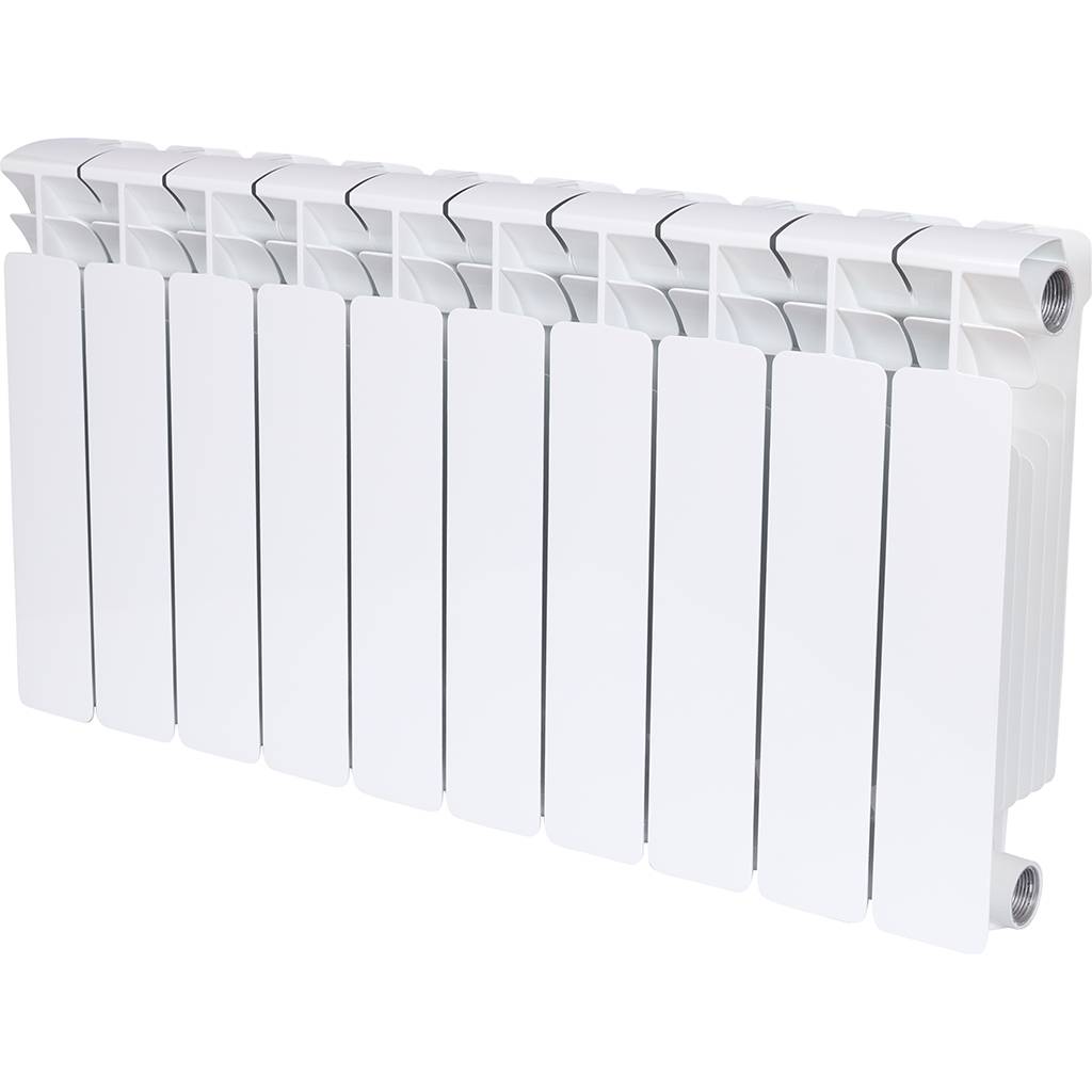 Радиатор биметаллический RIFAR BASE 350 10 секций боковое подключение (белый RAL 9016), 1RB35-10