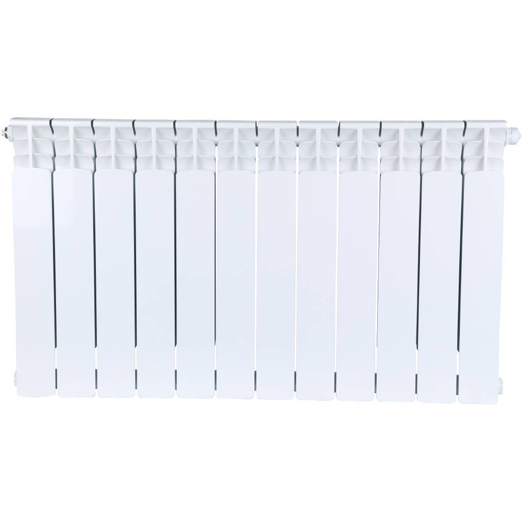 Радиатор биметаллический STOUT Space 500 12 секций нижнее правое подключение RAL9016