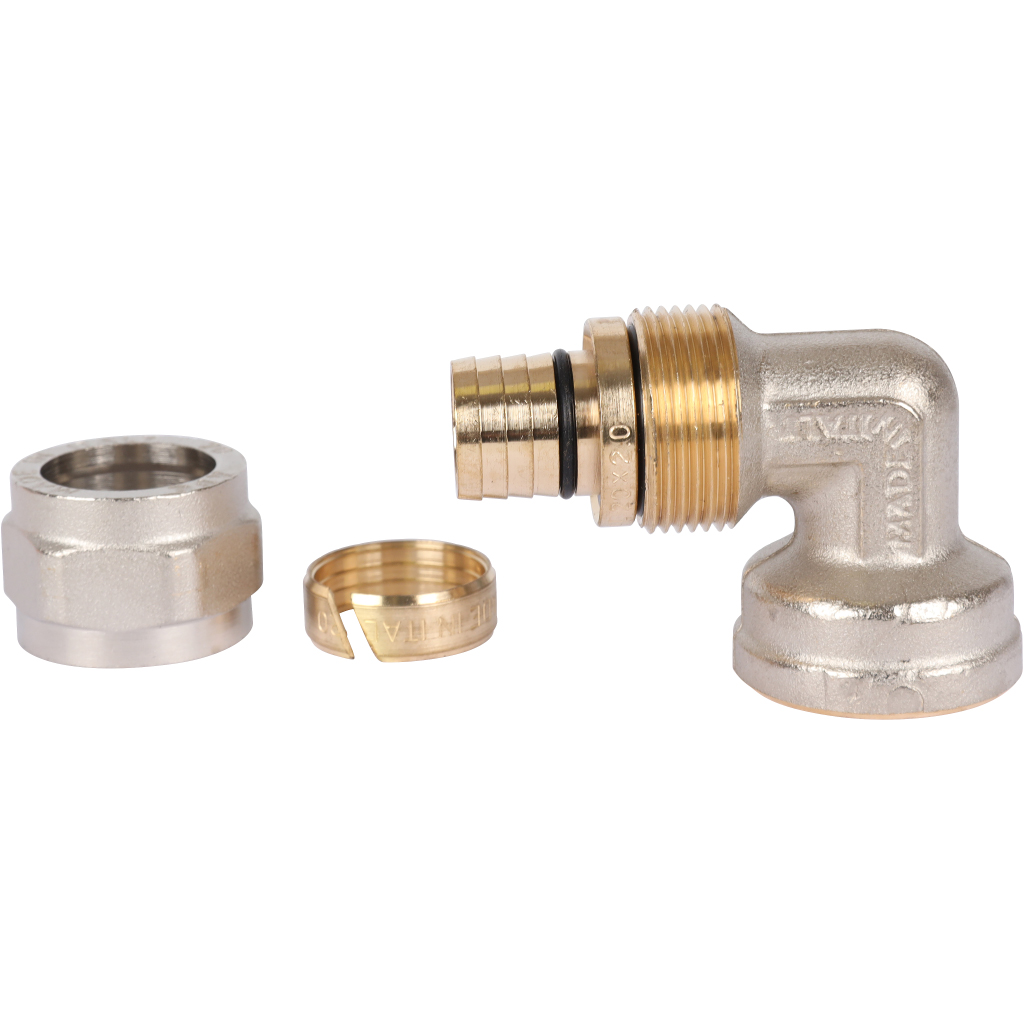 Угольник-переходник STOUT с внутренней резьбой 3/4 х20 для металлопластиковых труб винтовой, SFS-0007-003420