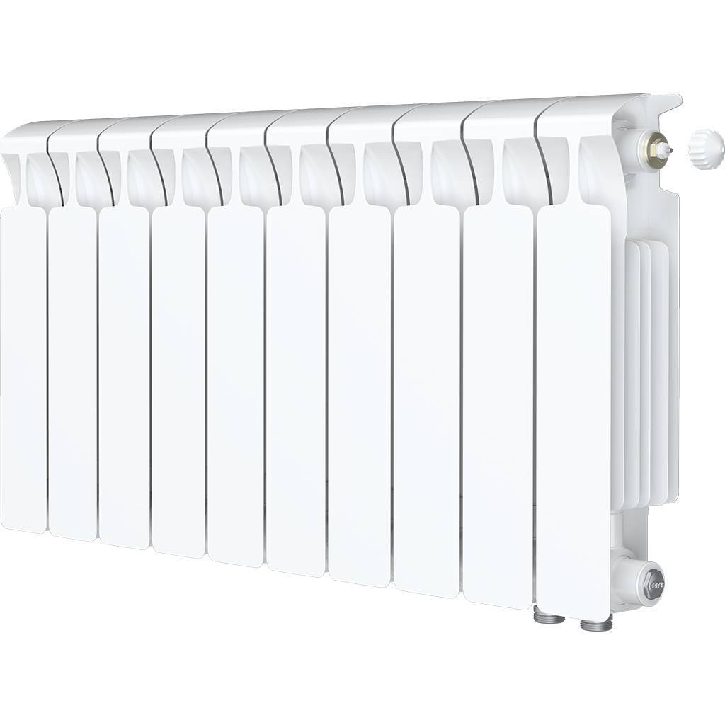 Радиатор биметаллический RIFAR MONOLIT VENTIL 350 MVR 10 секций нижнее правое подключение (белый RAL 9016), 3RM35.VR-10