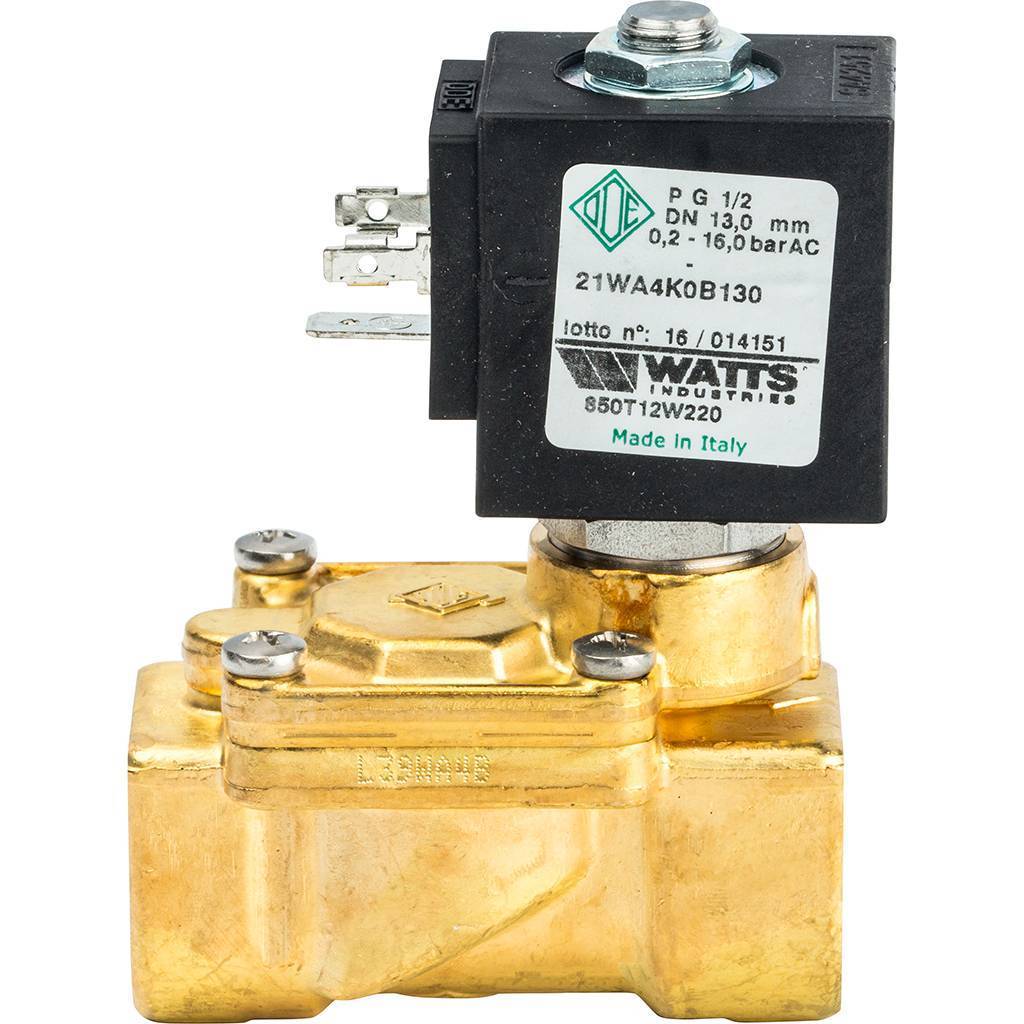 Соленоидный клапан Watts 850Т (850T12W220) для систем водоснабжения 1/2 230V Н.З., 10023639