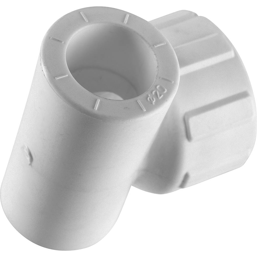 Тройник Политэк 20х3/4 с внутренней резьбой для полипропиленовых труб под сварку (цвет белый)