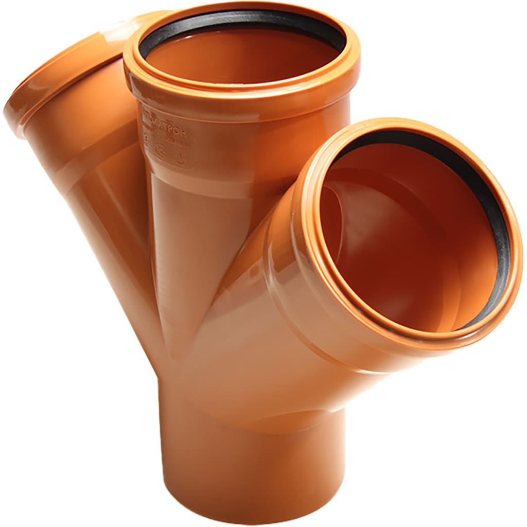 Крестовина одноплоскостная для наружной канализации Pro Aqua Terra D110x110x110/45 PP, PPH90111145