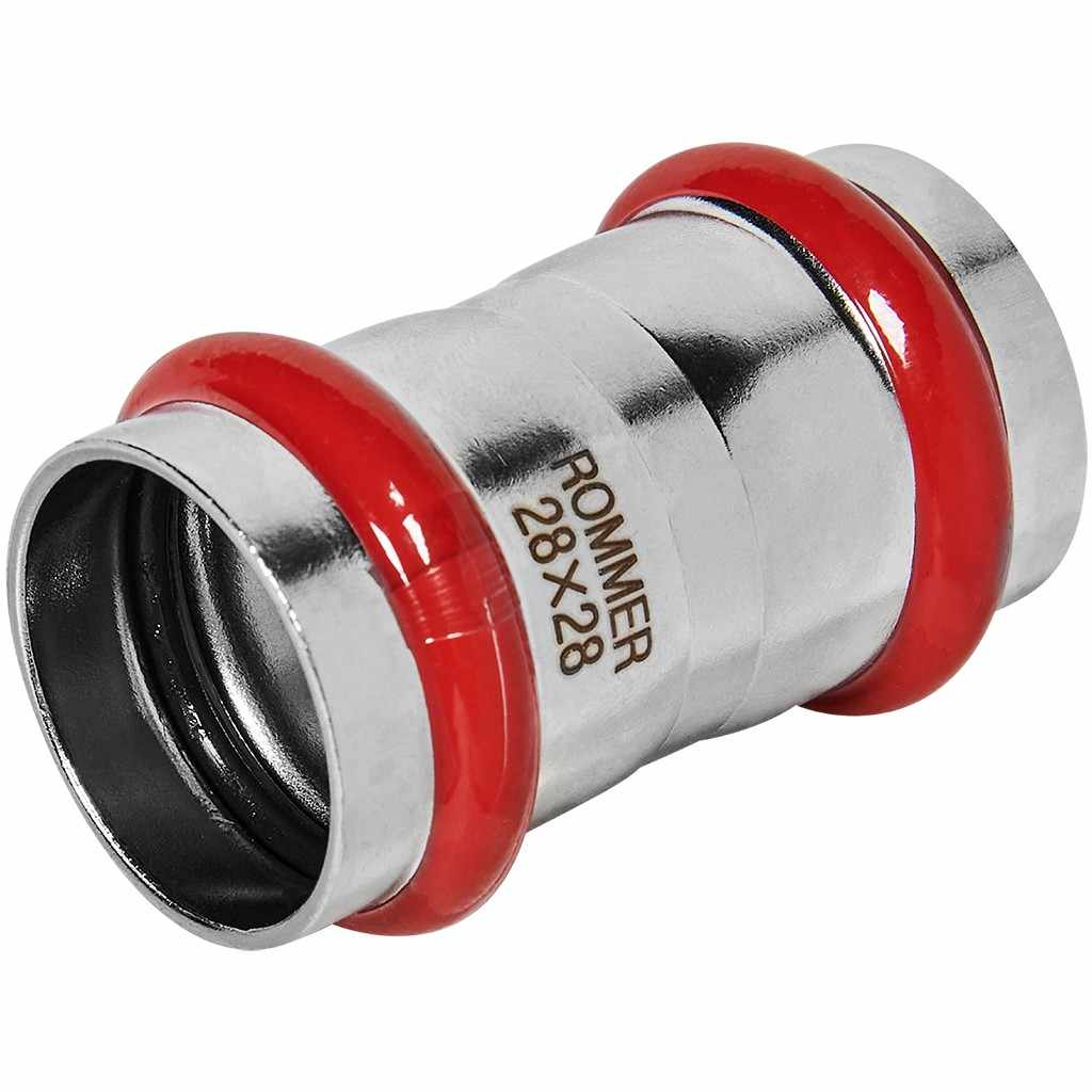 Муфта ROMMER равнопроходная ВПр, 28, из нержавеющей стали прессовой, RSS-1017-000028